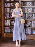 Lavender Bow Halter Dress