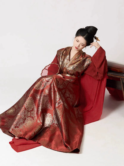 Tang Dynasty Hanfu, Qiyao Ruqun, Beizi, Thousands of Years 千秋万载 (Preorder)