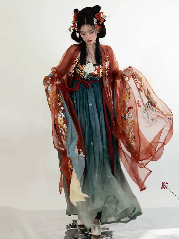 Painting Flower God 描金花神 - Tang Dynasty Style Hanfu Dress Heziqun