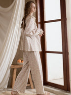 Vintage Floral Ruffle Pajama Set