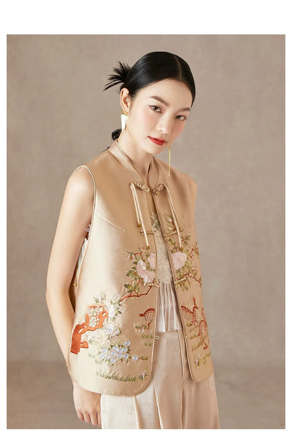 Spring Paper - New Chinese Style Jacquard Women Vest