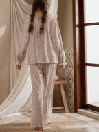 Vintage Floral Ruffle Pajama Set