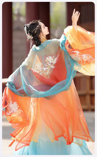 Listen to Rain 听雨 - Tang Dynasty Style Hanfu Dress Heziqun