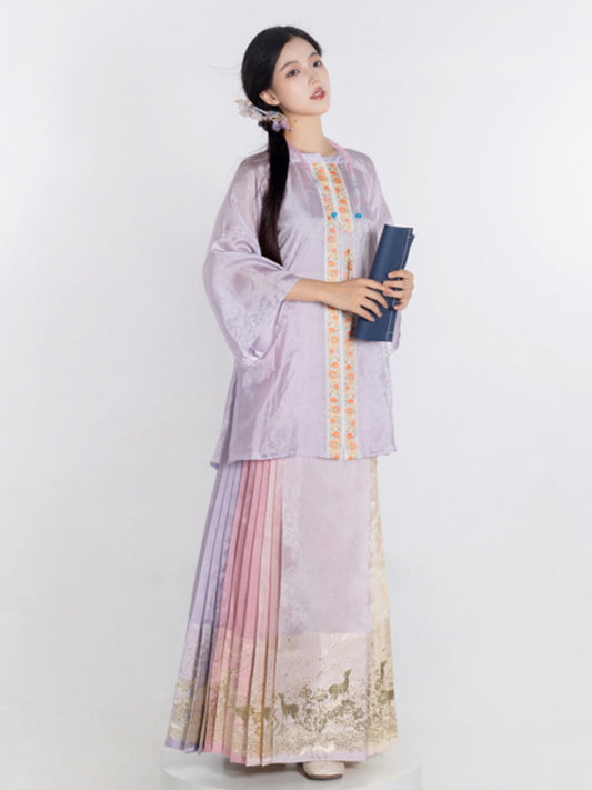 Nine-Color Deer 九色鹿 - Mamianqun Ming Dynasty Hanfu Set (Preorder)
