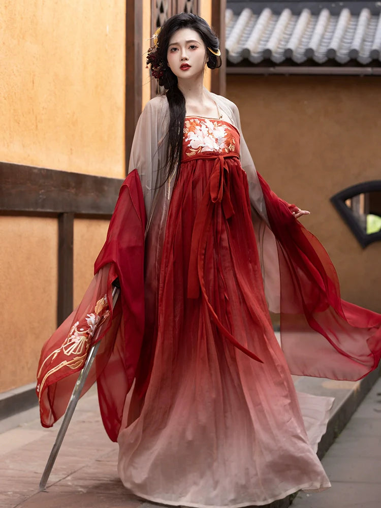 Peony 牡丹国色 - Tang Dynasty Style Hanfu Dress Heziqun