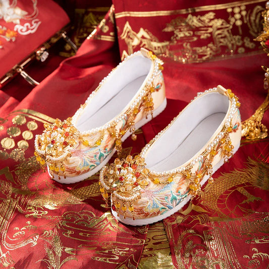 Heavenly Empress - Embroidered Hanfu Bridal Shoes