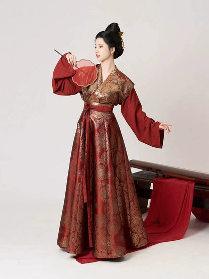 Tang Dynasty Hanfu, Qiyao Ruqun, Beizi, Thousands of Years 千秋万载 (Preorder)