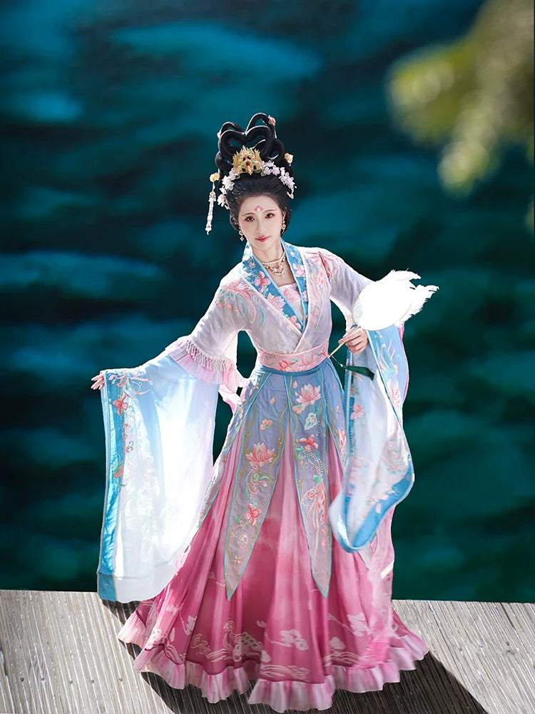 Luo Shenfu 洛神赋 - Wei Jin Goddess Style Qiyao Ruqun Mythology Costume (Preorder)