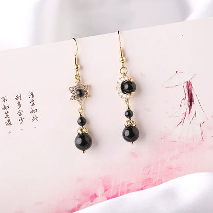Sun and Moon Chinese Style Earrings
