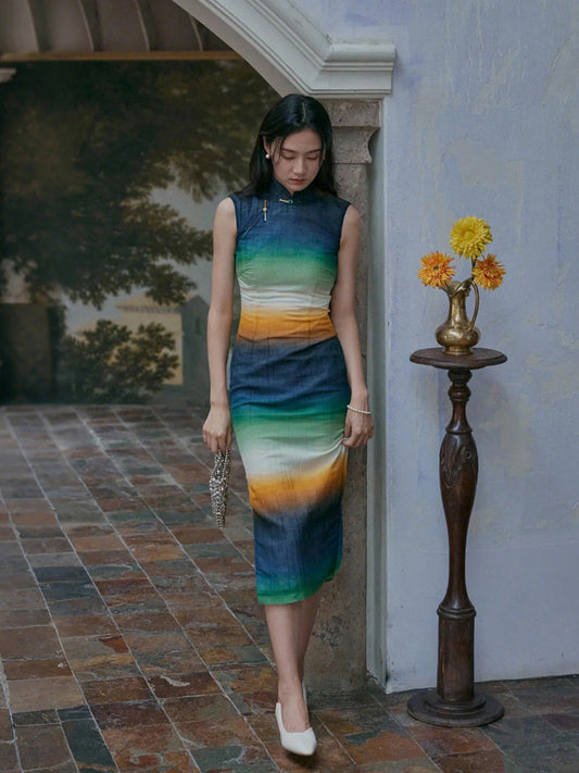 Dali 大理 - Spring and Summer Short Sleeve Hong Kong-Style Ramie Cheongsam (Preorder)