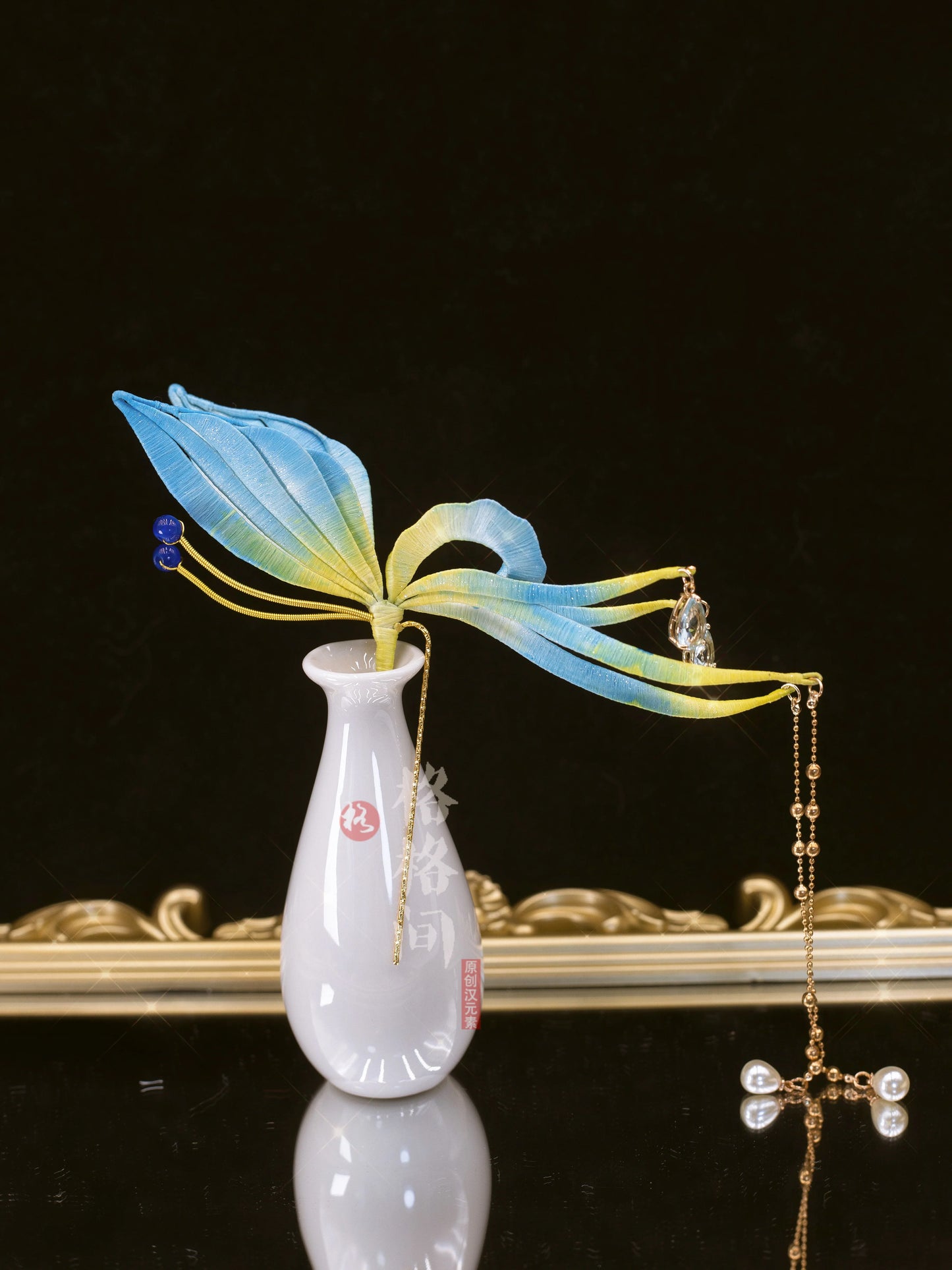 Hair Pins: Emerald Butterfly