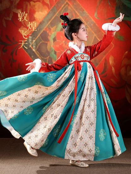 Madison - Winter Hanfu Dress, Dunhuang Flying Fairy Costume for Girls