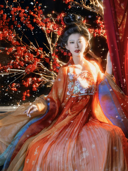 Golden Iris - Tang Dynasty Style Hanfu Dress Heziqun