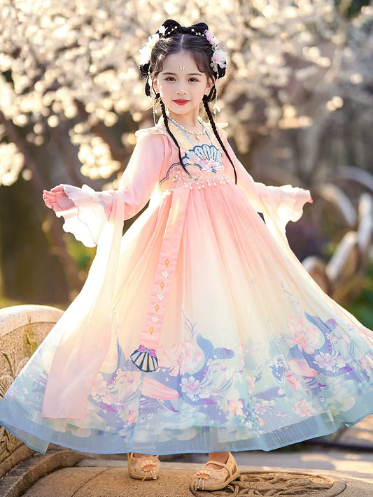 Whale - Tang Dynasty Hanfu Dress for Girls