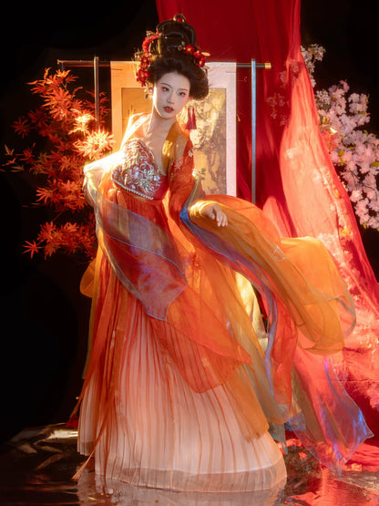 Golden Iris - Tang Dynasty Style Hanfu Dress Heziqun