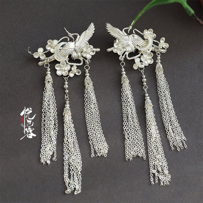 Hair Clips: Crane Chasing