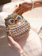 Rhinestone Owl Evening Clutch Bag