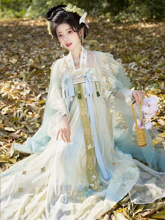 Youlan 幽兰 - Tang Dynasty Style Qixiong Ruqun with Cloak