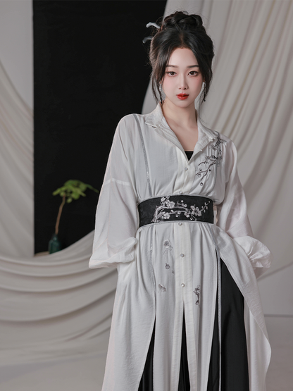 Plum Blossom Words 梅花词 - New Chinese Style Stand-Up Collar Shirt and Song Pants (Preorder)