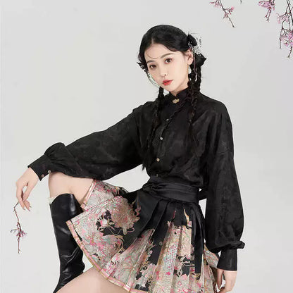 Ming Dynasty Modern Hanfu, Mamianqun, Peach Dragon 春山桃龙 (Preorder)