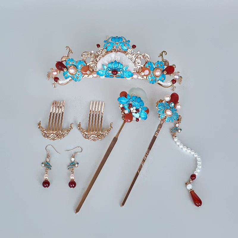 Hanfu Hair Accessories Set: Qinghe