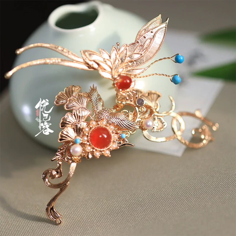 Hair Pin: Crescent Butterfly