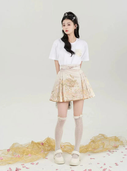 Ming Dynasty Modern Hanfu, Mamianqun, Peach Dragon 春山桃龙 (Preorder)