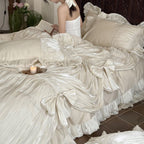 Ivory Bow Ruffle Bedding Set