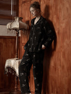 Vintage Rose Embroidered Pajama Set