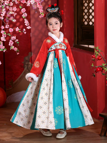 Madison - Winter Hanfu Dress, Dunhuang Flying Fairy Costume for Girls
