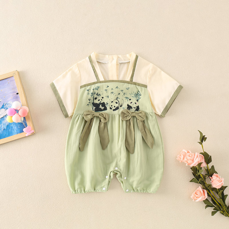 Panda Party - Chinese Hanfu Style Baby Onesies for Girls