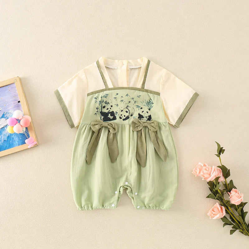 Panda Party - Chinese Hanfu Style Baby Onesies for Girls