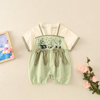 Panda Party - Chinese Hanfu Style Baby Onesies for Girls
