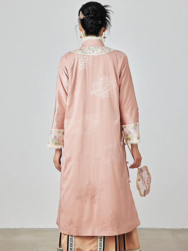 Soft Mist - Padded Cheongsam Dress for Autumn and Winter