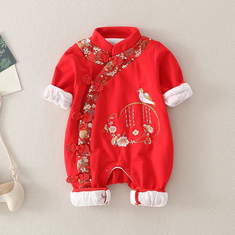 Anne - Cheongsam Style Baby Onesies for Girls