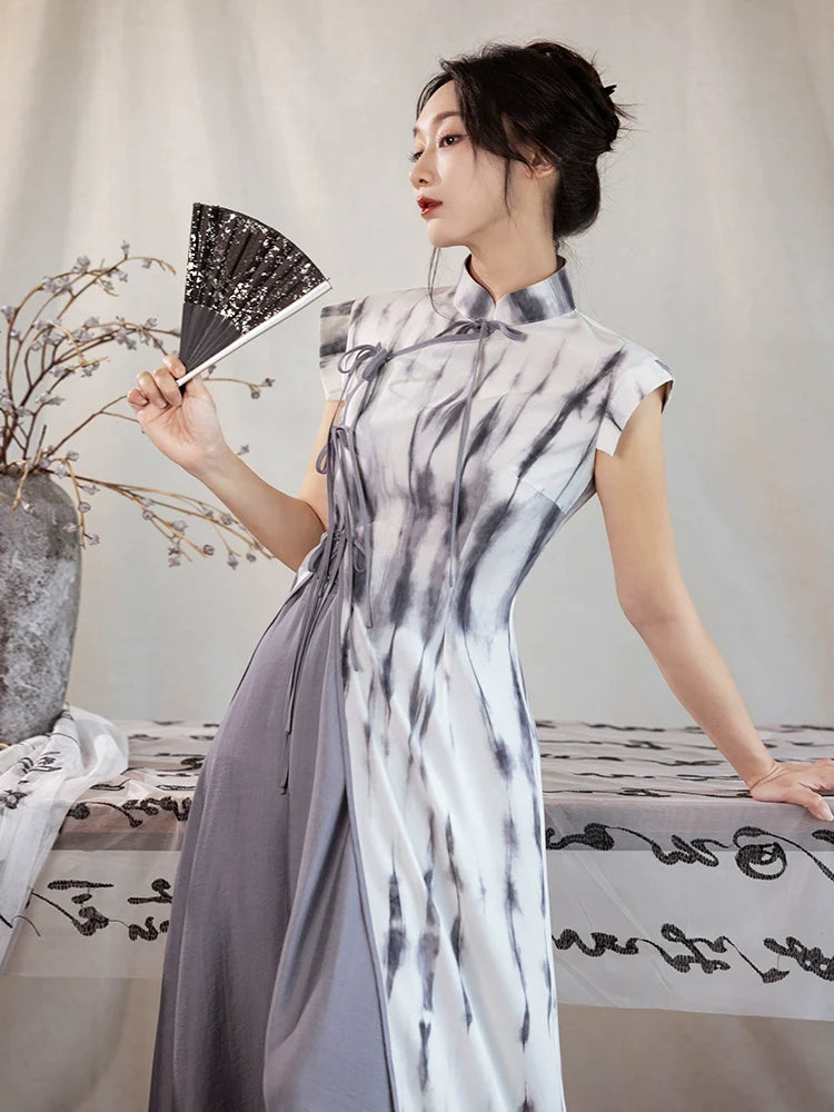 Modern Hanfu x Cheongsam: Misty Clouds 云烟 (Preorder)