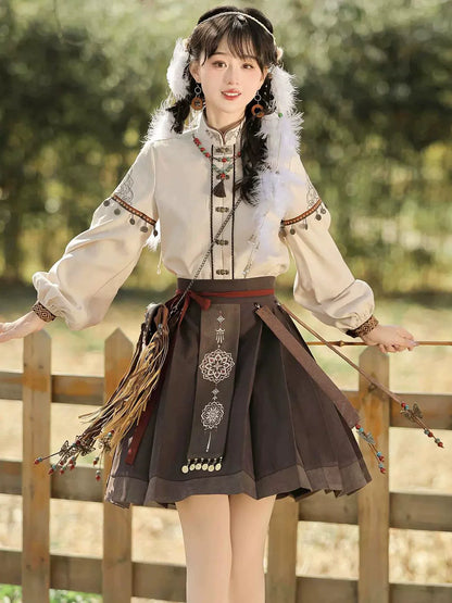 Ming Dynasty Modern Hanfu, Mamianqun, Miyan 弥烟