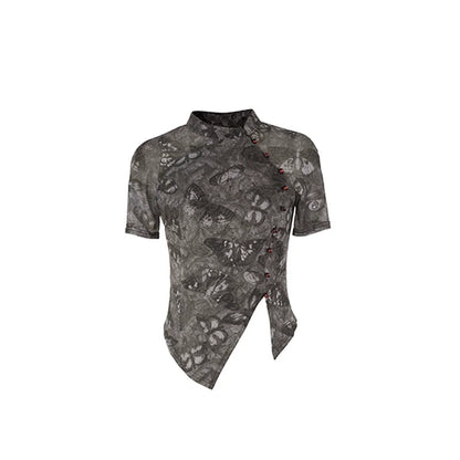New Chinese Style Printed Butterfly Top