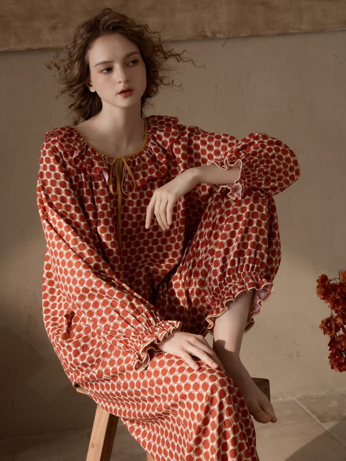 Vintage Polka Dot Pajama Set