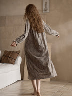 Vintage Stripe Ruffle Nightgown