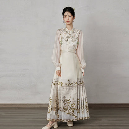Ming Dynasty Modern Hanfu, Mamianqun, Pear Blossom Song 梨花颂 (Preorder)