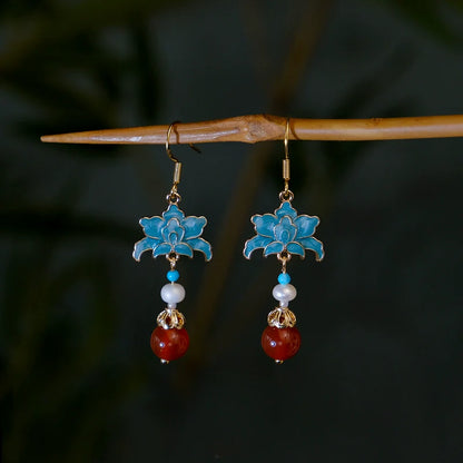 Royal Lotus Chinese Style Earrings