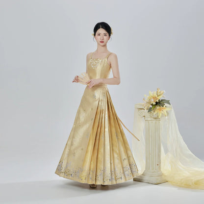Thousand Golden Lily 千金百合 - Modern Ming Dynasty Bustier, Mamianqun Hanfu Outfit (Preorder)
