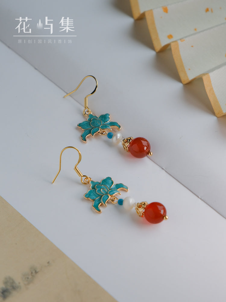 Royal Lotus Chinese Style Earrings