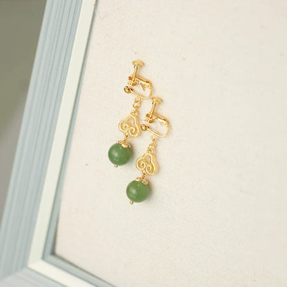 Jade Clouds Chinese Style Earrings