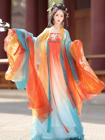 Listen to Rain 听雨 - Tang Dynasty Style Hanfu Dress Heziqun