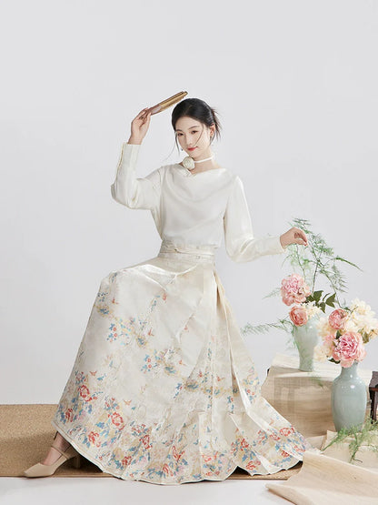 Ming Dynasty Modern Hanfu, Mamianqun, Snow White 朱白