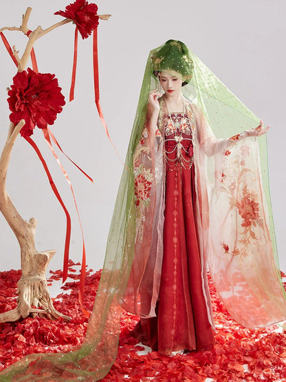 Camellia 山茶 - Tang Dynasty Style Hanfu Dress Heziqun