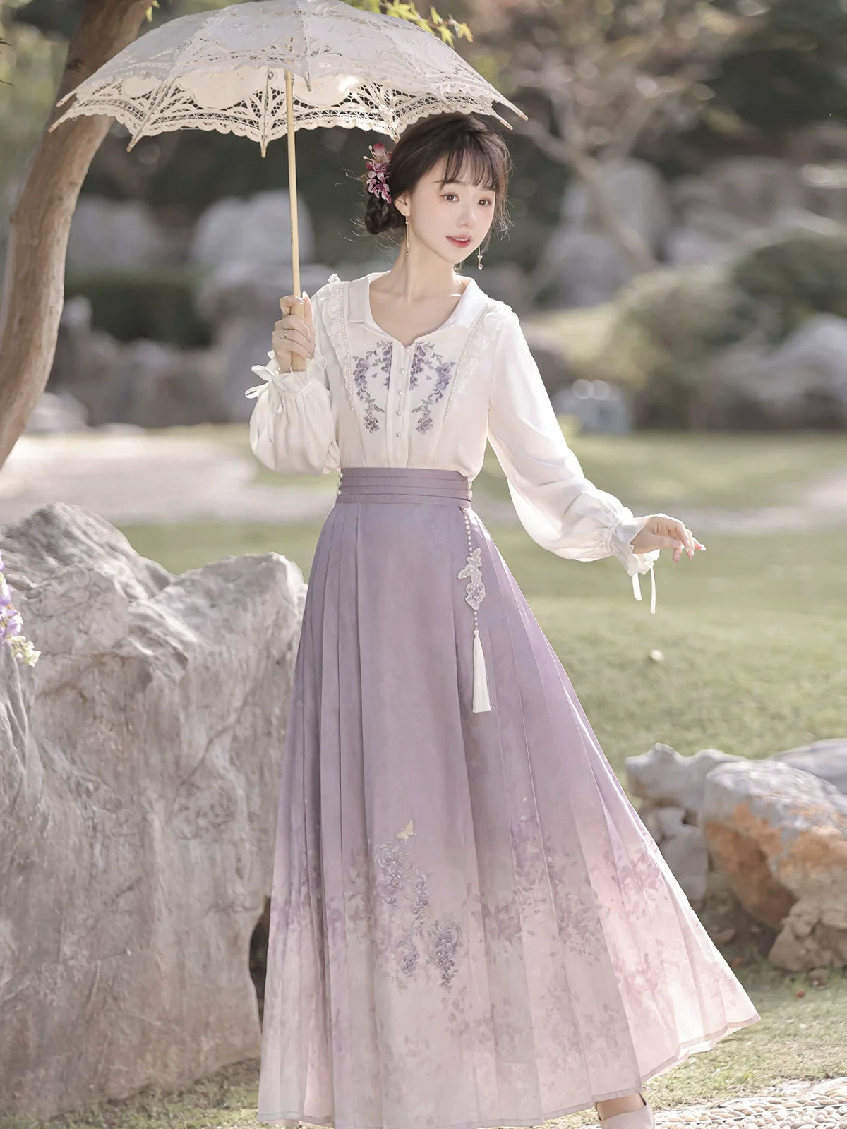 Lavender - New Chinese Style Romantic Outfit