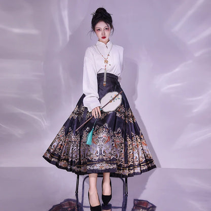 Ming Dynasty Modern Hanfu, Mamianqun, Auspicious Elephant 太平有象